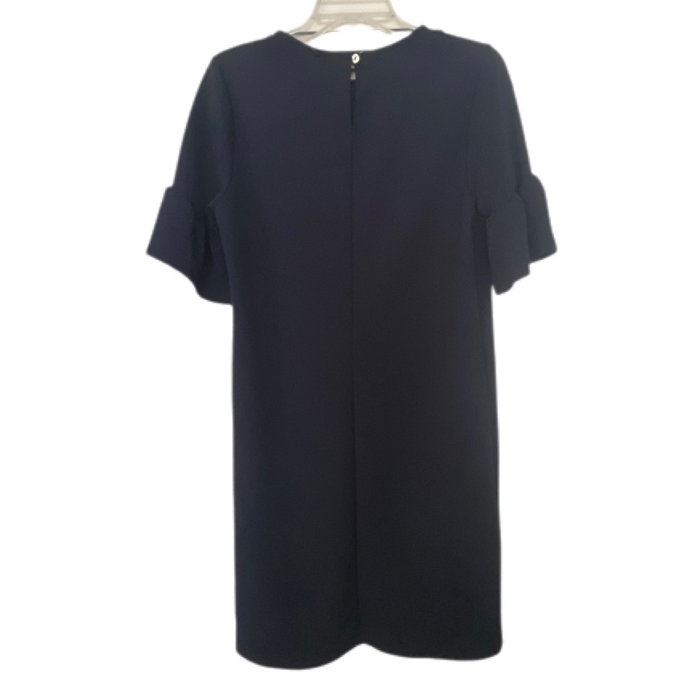 Les Amis Shift Dress Navy Short Ruffle Sleeves Minimalist Size L Fits like a M - Picture 3 of 9
